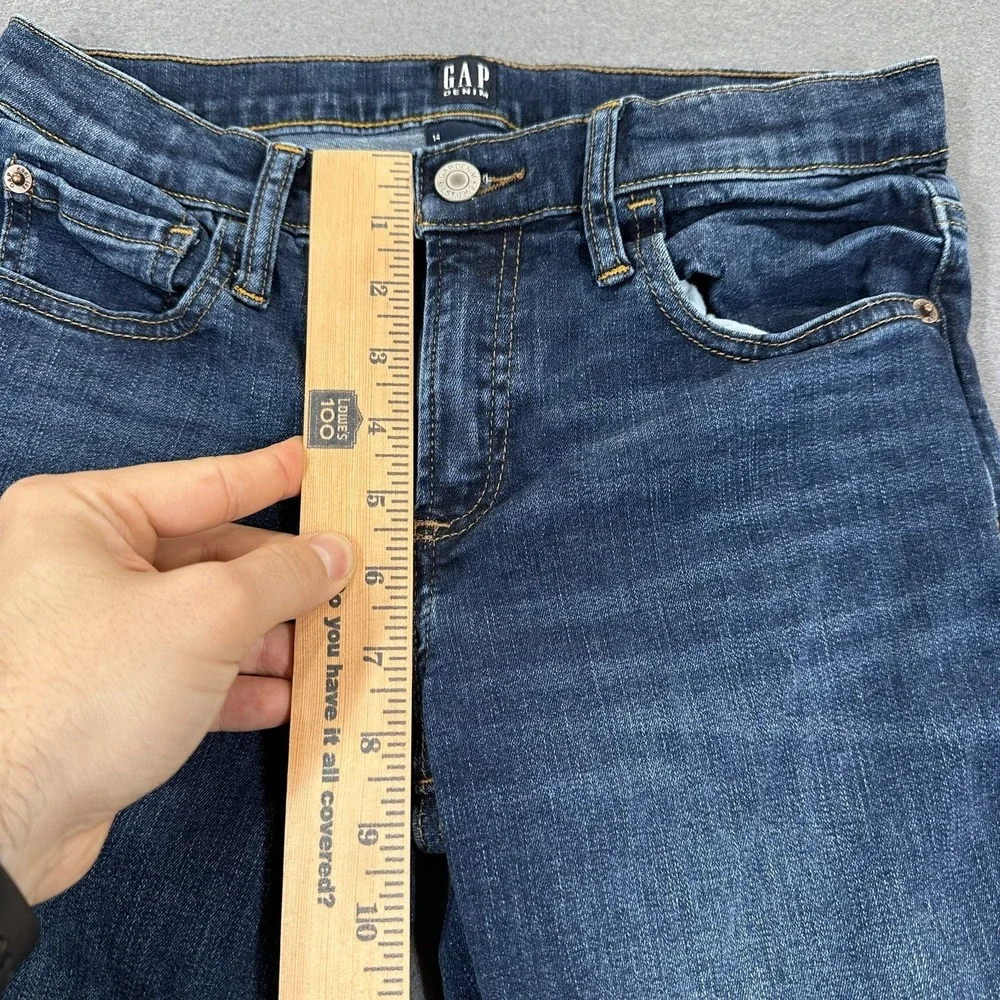Gap‎ Jeans Girls 14 True Blue Denim Mid Rise Classic Stretch Skinny Whisker